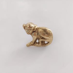 Monkey Brass Polished Knob - Antique brass ape cabinet knob, set of 2.