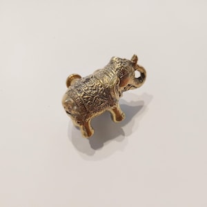 Polished Brass Elephant Knob - Tusker Cabinet Pull