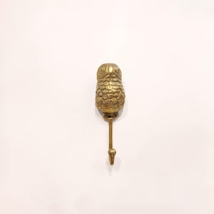 Owl brass wall hook - Polished brass hooter coat rack