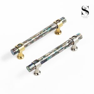 Inlaid Abalone Tube Pull - Rare Pearl Cabinet Handle