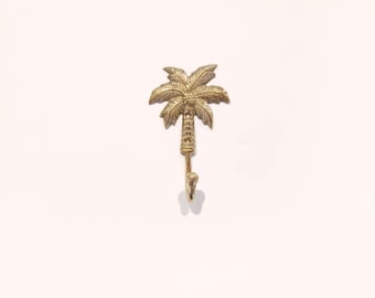 Perchero de pared con forma de palmera de latón pulido - Perchero con forma de cocotero