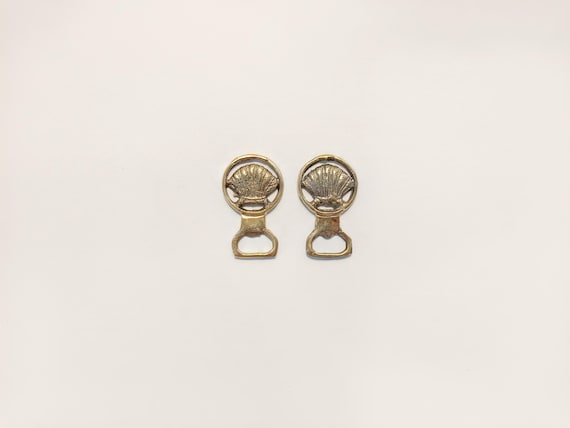 Antique Brass Clam Shell Bottle Opener, set of 2