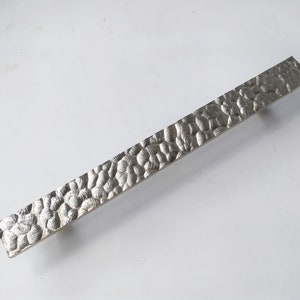 Casted Metal Contemporary Long Bar Pull -  Kidney Bean Texture Cabinet Handle