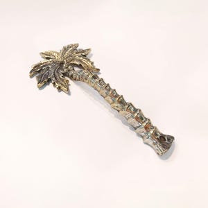 Palm Tree Brass Door Pull - Coastal Decor Door Handle
