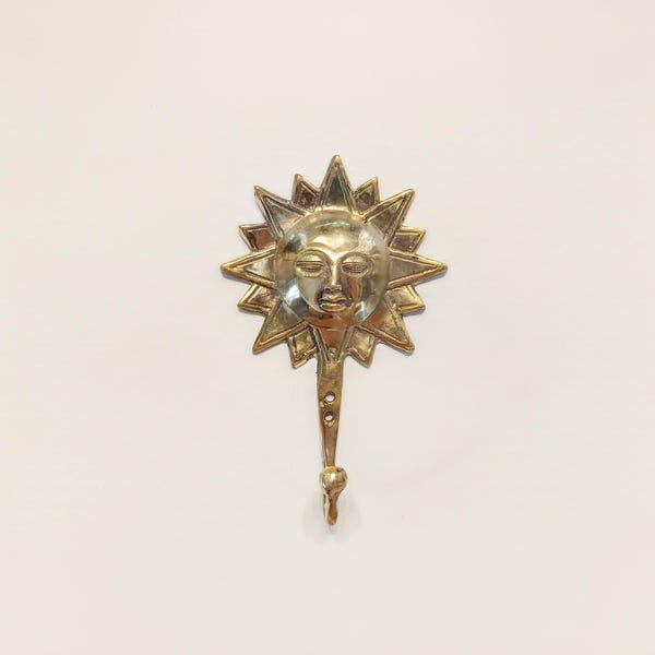 Messing Sonnen Gesicht Wandhaken - Antike Stil Garderobe