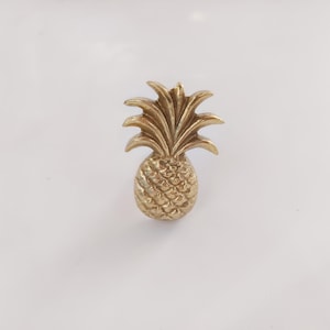 Pineapple Brass Polished Knob - Antique brass Ananas cabinet knob, set of 2.