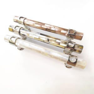 Inlaid Mother of Pearl Long Tube Pull - Pearl Cabinet Handle