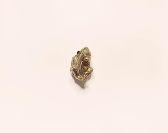 Brass 3 wise monkey miniature, antique brass speak no evil ape figurine