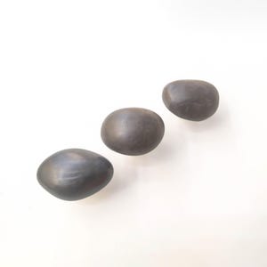 Sea Stone  Black Knob - River Stone Natural Cabinet Knob , set of 2