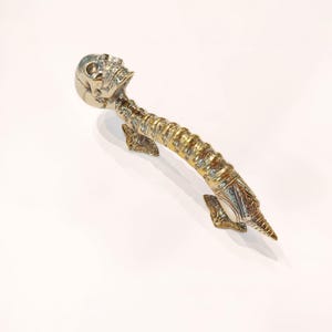 Skull Brass Door Pull - Textured Metal Door Handle