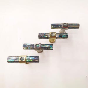Inlaid Abalone Short Tube Knob - Rare Pearl Cabinet Knob , set of 2