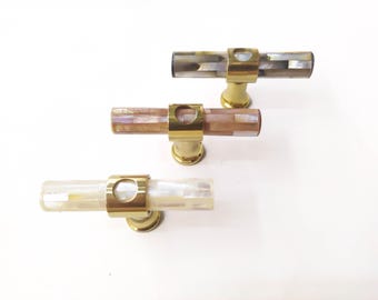 Inlaid Mother of Pearl Short Tube Knob - Pearl Cabinet Knob , set of 2