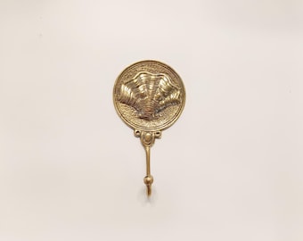 Clam Seashell Brass Wall Hook -  Antique Style Coat Rack