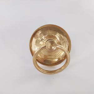 Classic round Brass Polished Knob - Antique brass victorian cabinet knob