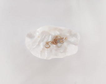 Clam Natural Jumbo Ring Dish - White Soft Mother of Pearl Trinket Plate