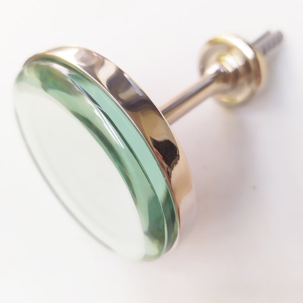 Inlaid Mirror Round Holdback - Glass Curtain Tieback