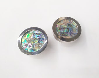 Inlaid Abalone Knob - Abalone Cabinet Round Knob with Brick Pattern , set of 2