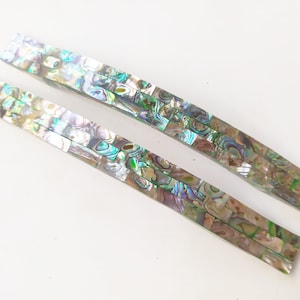 Abalone Green Bow Pull  - Rare Mosaic Pearl Cabinet Bridge Handle