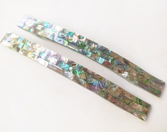 Abalone Green Bow Pull  - Rare Mosaic Pearl Cabinet Bridge Handle