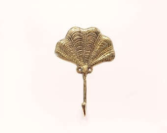 Brass Clam Shell Wall Hook - Antique Style Brass Coat Rack