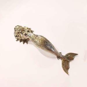 Meerjungfrau Türknauf aus Messing mit modernem Metallgriff