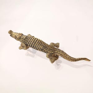Crocodile Brass Door Pull - Contemporary Alligator Door Handle