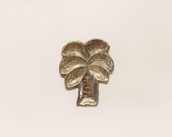 Coconut palm tree brass ring dish, antique brass trinket plate