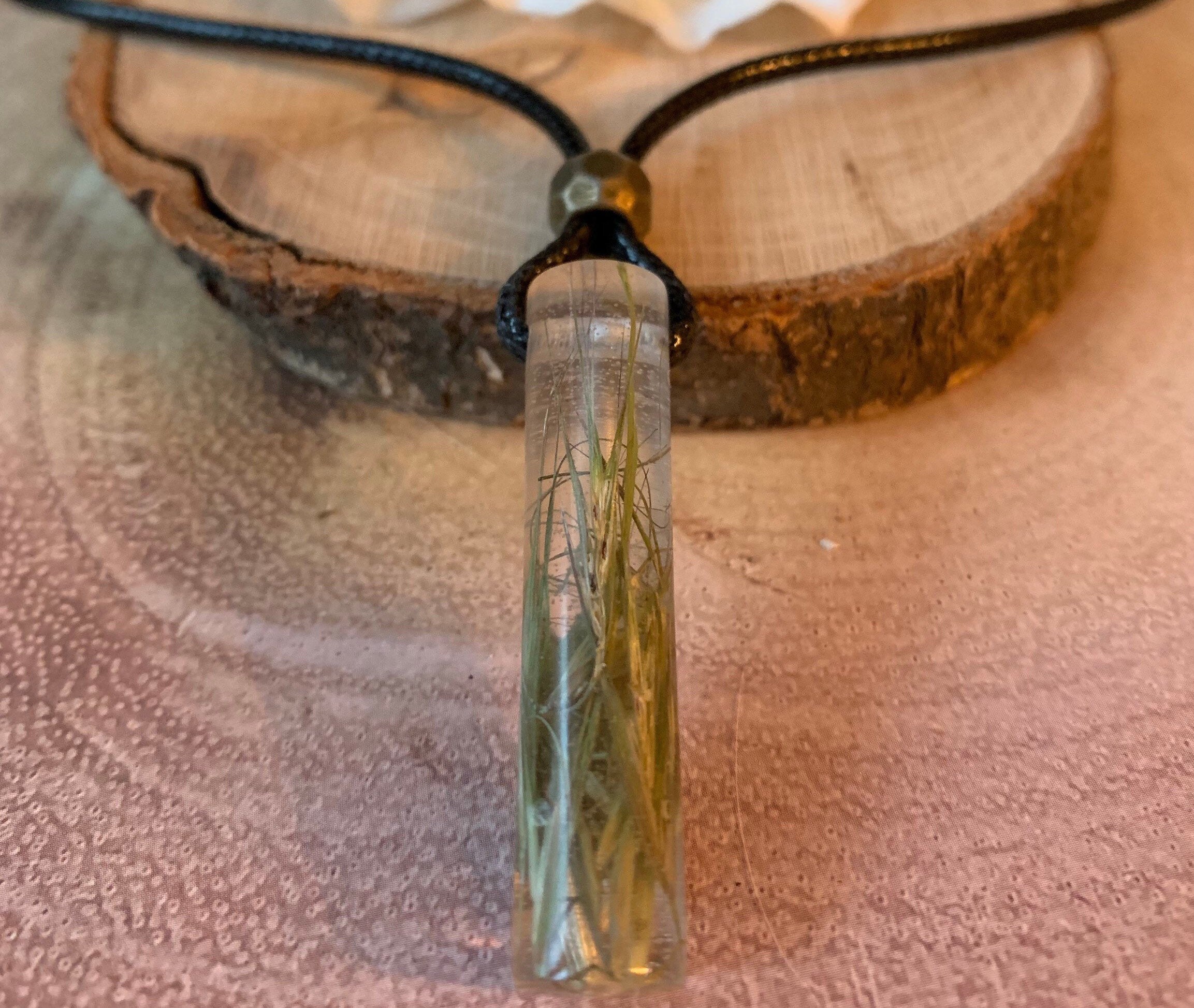 Grass necklace Grass jewellery Resin jewellery Resin Etsy