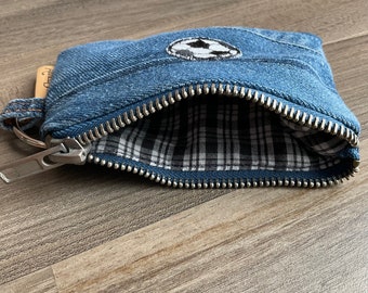 Mäppchen aus Jeans Upcycling, Recycling aus Jeans für Schlüssel oder Geld, kleines Portemonnaie aus Jeans, Hunde Leckerli oder Kotbeutel