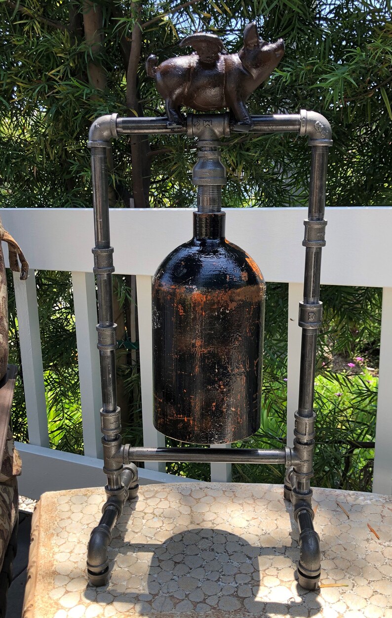 Steel & Glass CO2 Tank Bell Dinner Chime/unique Art/ Repurposed/ Whimsical/ Relaxation/ Garden