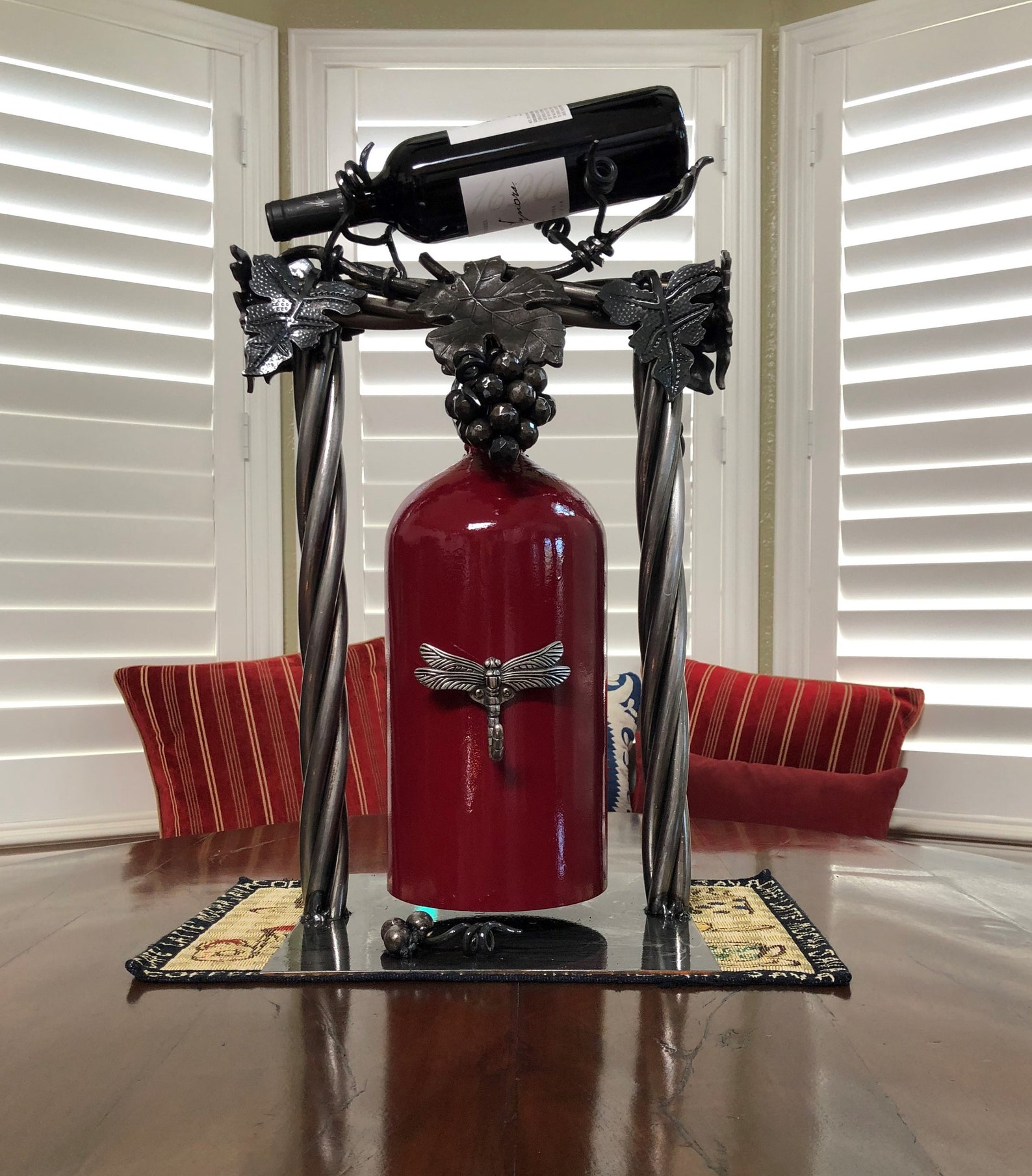 Steel & Glass CO2 Tank Bell Dinner Chime/unique Art/ Repurposed/ Whimsical/ Relaxation/ Garden