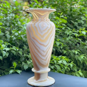 Egyptian alabaster vase /  100 % natural  stone  / vintage gifts / beautiful hand work