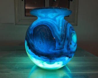Candeeiro de mesa exclusivo Blue Alabaster - 100% pedra natural