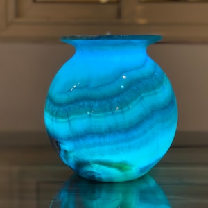 Incredibly unique Blue Alabaster Table Lamp - 100 % natural  stone