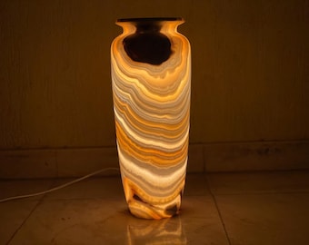 Peça única - Luminária de alabastro - Luminária de chão - Alabastro egípcio
