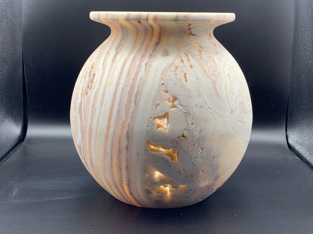 Alabaster Vase Masterpiece Handmade 100 Natural Piece of Art Natural