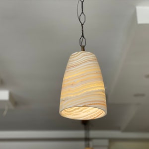 Alabaster hanging lamp - pendant light - beautiful natural colors - onyx - unique hanging lamp