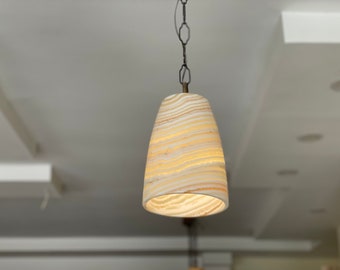 Alabaster hanging lamp - pendant light - beautiful natural colors - onyx - unique hanging lamp