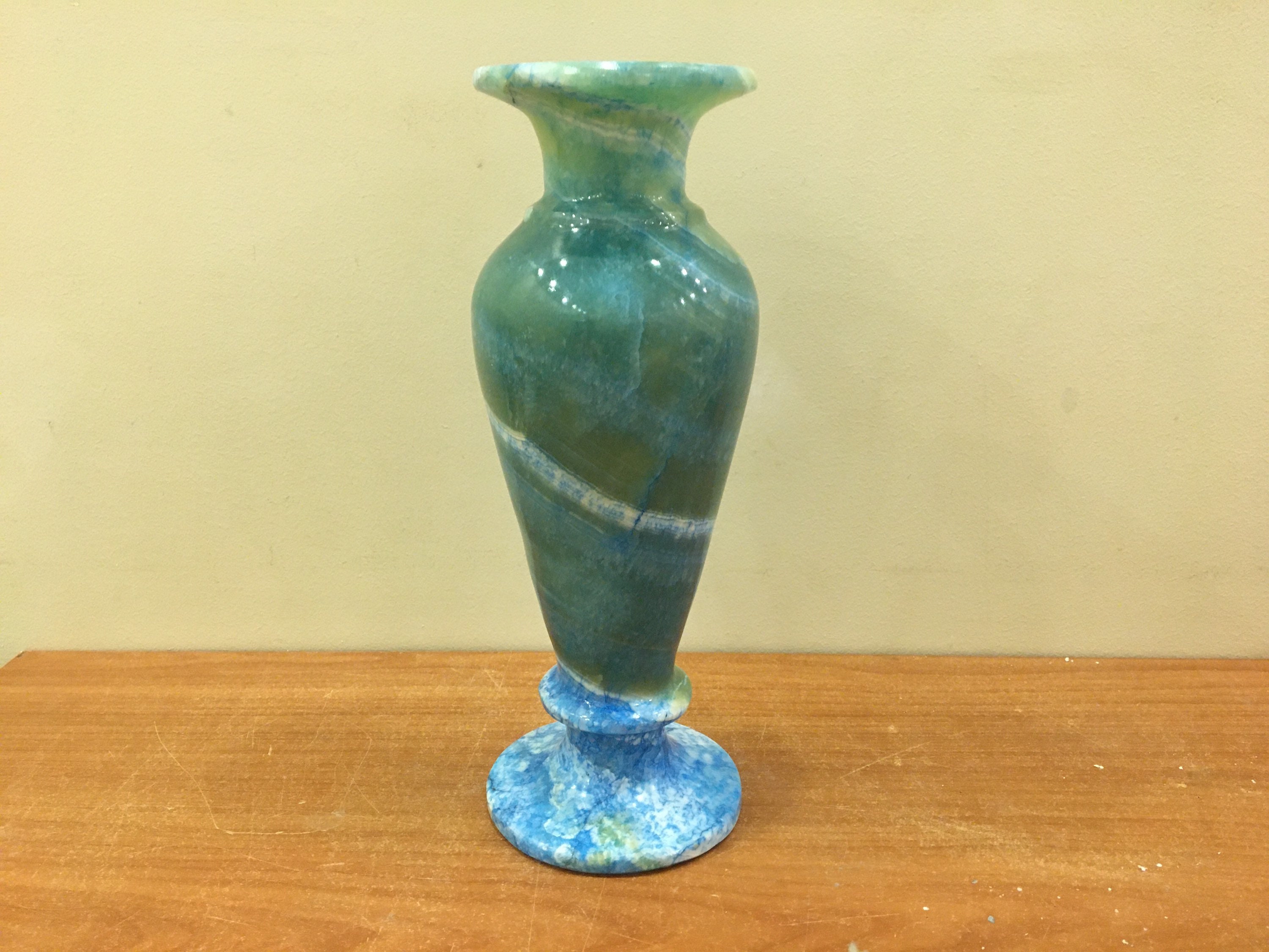 Alabaster vase vintage vase Alabaster flower vase blue Etsy