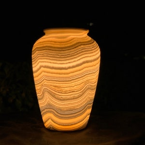 Alabaster Lamp - vase shape / Unique Christmas Gift