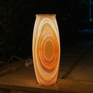 Incredibly unique Alabaster Lamp / Alabaster Vase / table lamp / stone lamp / stone light / 100 % natural / handmade / extraordinary colors