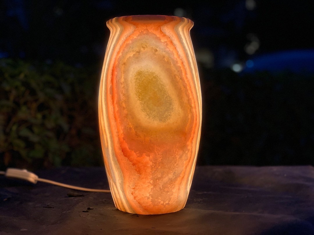 Alabaster Lamp Incredibly Unique Table Lamp Stone Lamp Stone Light