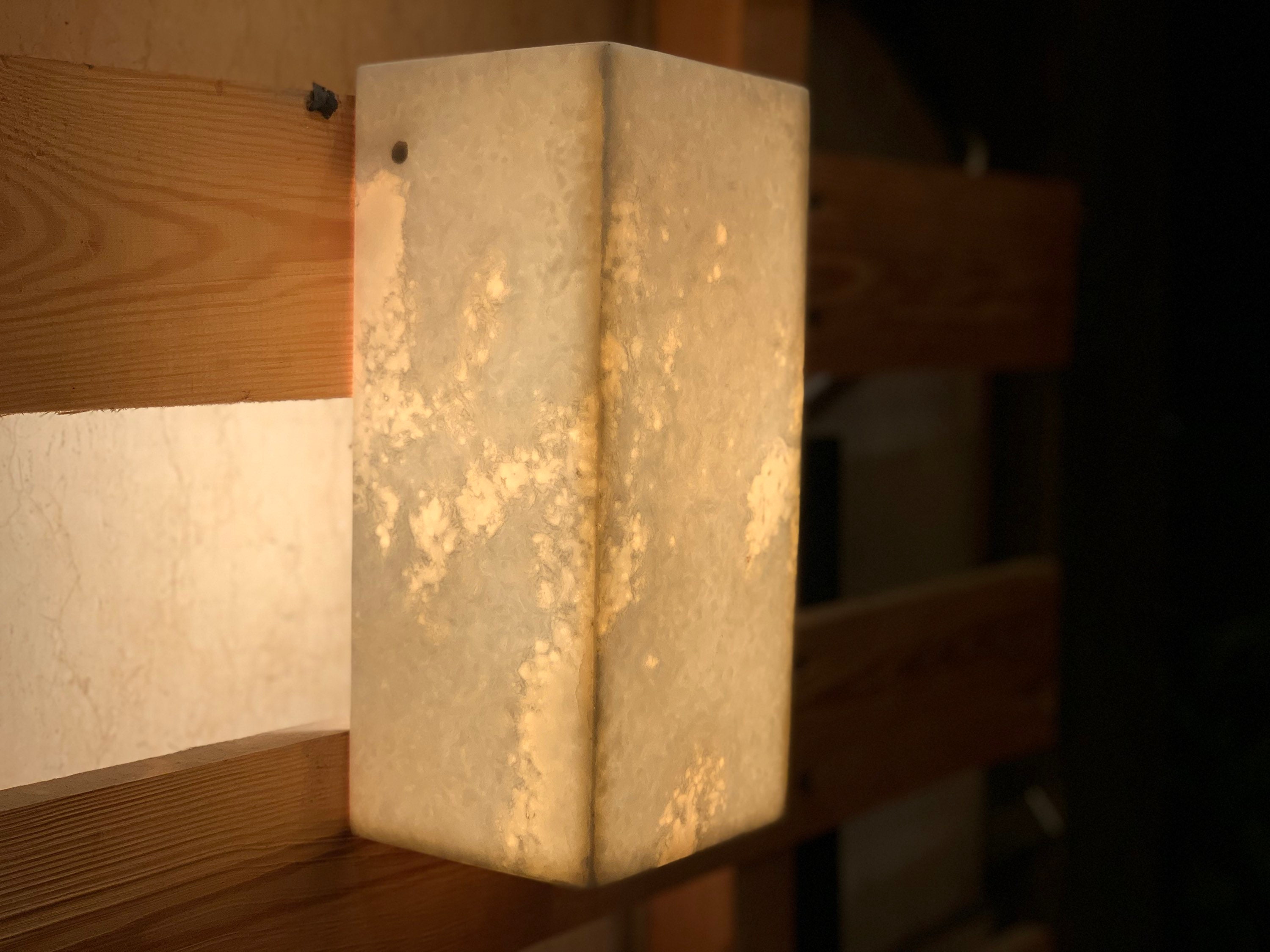 Alabaster rectangle wall lamp wall scones Handmade Etsy