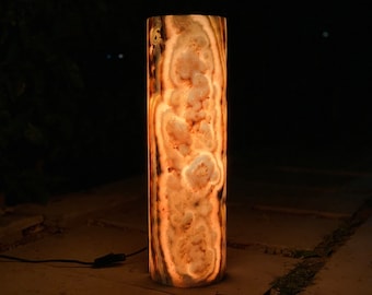 Alabaster Lamp - cylinder shape - Egyptian Alabaster