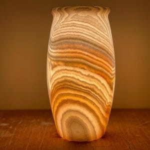 Incredibly unique Alabaster Lamp / Alabaster Vase / table lamp / stone lamp / stone light / 100 % natural / handmade / extraordinary colors