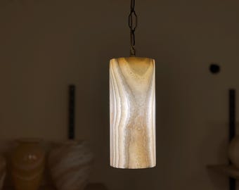Alabaster hanging lamp - pendant light - beautiful natural colors - unique hanging lamp