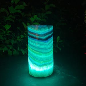 Blue Alabaster lamp / desk lamp / table lamp / white alabaster / Egyptian Alabaster