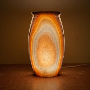Incredibly unique Alabaster Lamp / Alabaster Vase / table lamp / stone lamp / stone light / 100 % natural / handmade / extraordinary colors