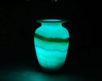 Blue Alabaster lamp - blue lamp - stone lamp - 100 % natural  stone  - Egyptian Alabaster