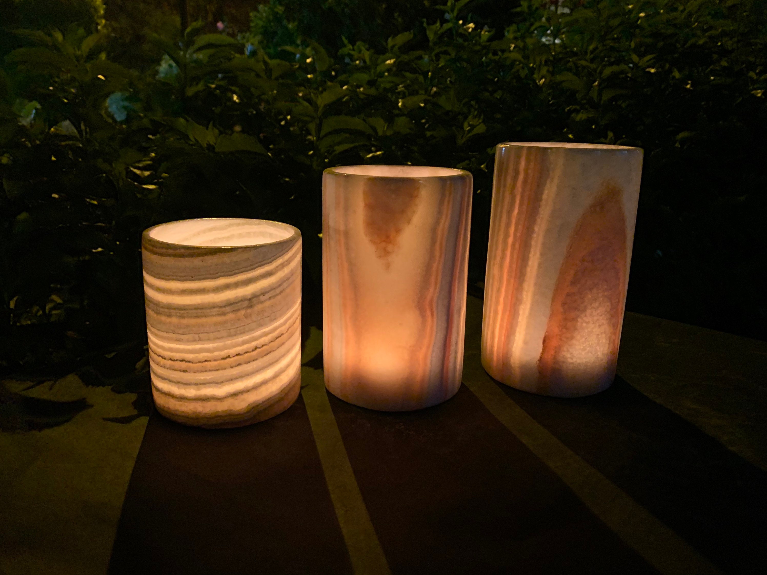 Alabaster candle holder Cylinder Shape Natural Stone Etsy